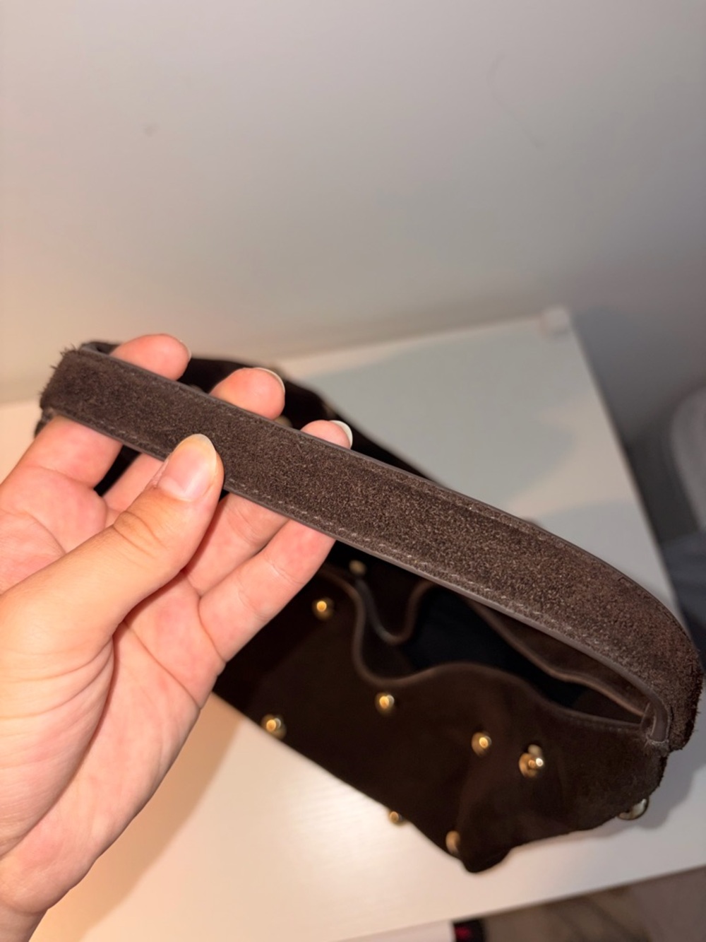 Madewell The Mylie Studded Suede Shoulder Bag - Picture 2 of 4